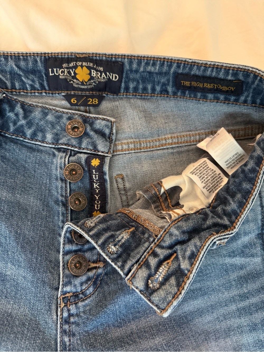 Lucky Brand Medium Blue High-Rise Tomboy Jeans